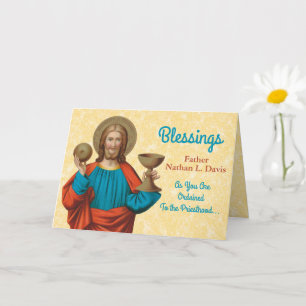 Tarjeta Jesús sosteniendo la Eucaristía (SNV 050)