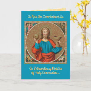 Tarjeta Jesús sosteniendo la Eucaristía (SNV 050)