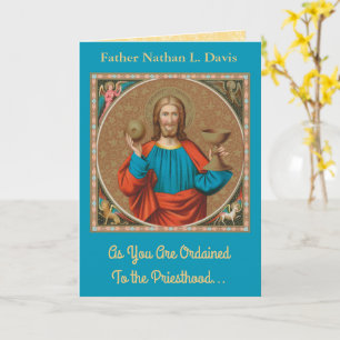 Tarjeta Jesús sosteniendo la Eucaristía (SNV 050)