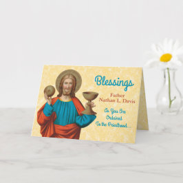 Tarjeta Jesús sujetando la Eucaristía (SNV 050)