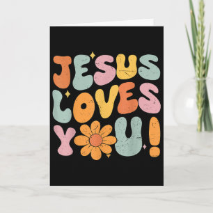 Tarjeta Jesús Te Ama Chica Adolescente Cristiana Dios Herm