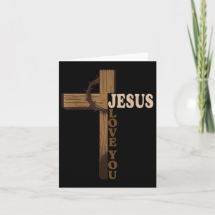 Tarjeta Jesús Te Ama Cruz Cristiana Dios Fe Biblia Pra