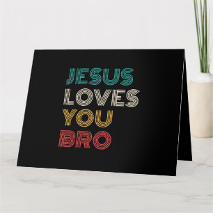 Tarjeta Jesús Te Ama Hermano, Gracioso Retro De Fe Cristia