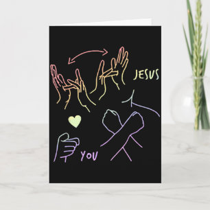 Tarjeta Jesús te ama Signo de Lengua de Señas Americana Fe