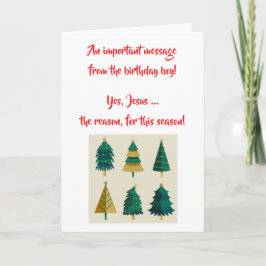 Tarjeta Jesus the Birthday Boy Christmas Card