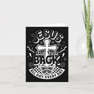 Tarjeta Jesús Tiene Tu Espalda De Hombres Cristianos Retro