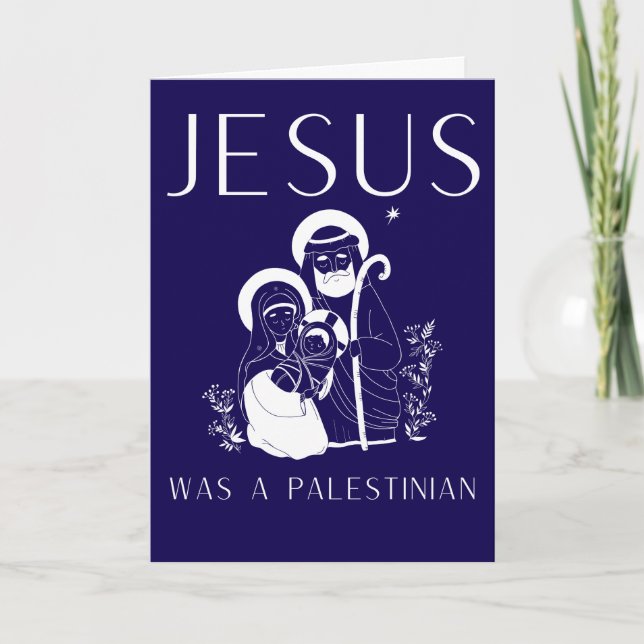 Tarjeta Jesus Was A Palestinian Christmas Card Christian (Anverso)