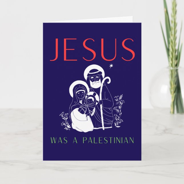 Tarjeta Jesus Was A Palestinian Christmas Card Christian (Anverso)