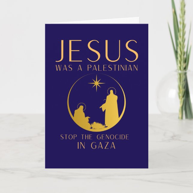 Tarjeta Jesus Was A Palestinian Christmas Custom Message (Anverso)