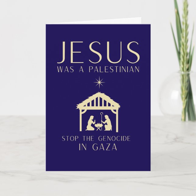 Tarjeta Jesus Was A Palestinian Christmas Custom Message (Anverso)