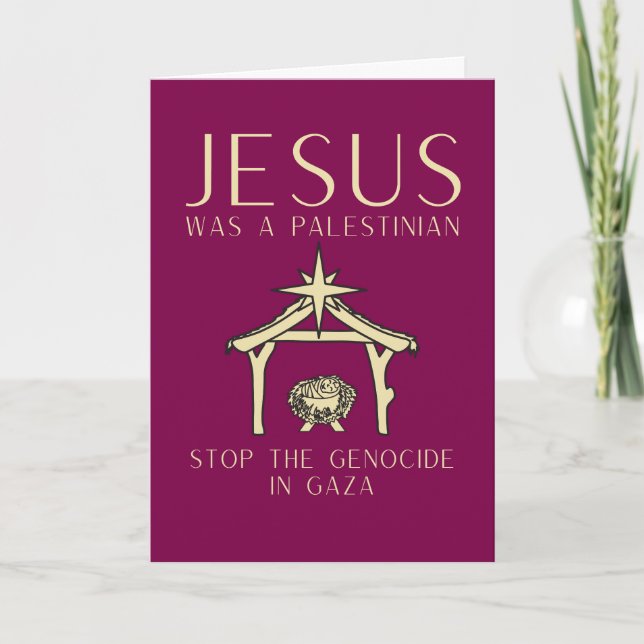 Tarjeta Jesus Was Palestinian Christmas Gaza Human Rights (Anverso)