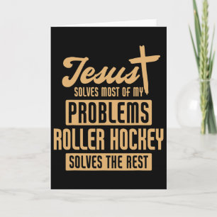 Tarjeta Jesús y el hockey sobre ruedas resuelven problemas