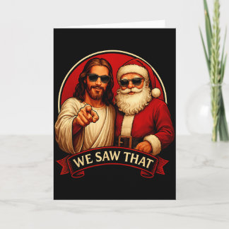 Tarjeta Jesús y Santa Claus Vimos Ese Meme Divertido