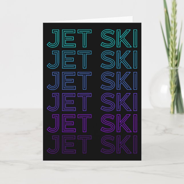 Tarjeta Jet Ski Jet Skiing Retro  (Anverso)