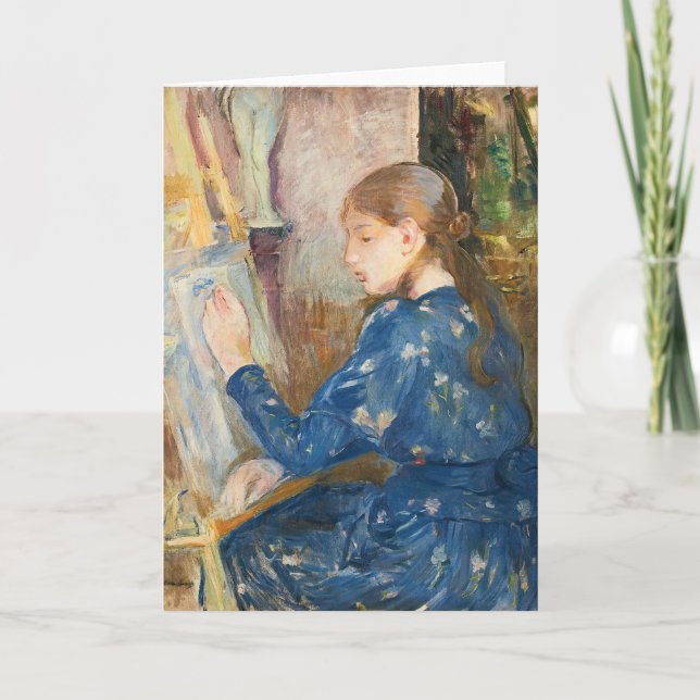 Tarjeta Jeune Fille Écrivant | Berthe Morisot (Anverso)