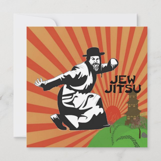 Tarjeta Jew Jitsu Card | Judía Bar Mitzvah Regalos (Anverso)