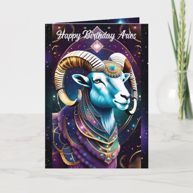 Tarjeta Jewel Galaxy Zodiac Aries personalizado (Anverso)