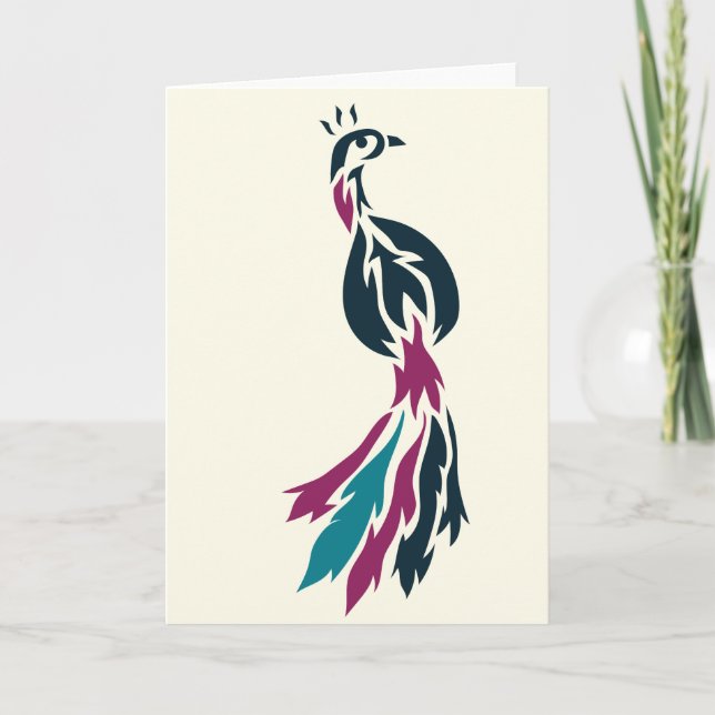 Tarjeta Jewel Tone Peacock Notecard (Anverso)