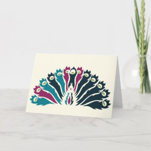 Tarjeta Jewel Tone Peacock (Ventilador) Notecard