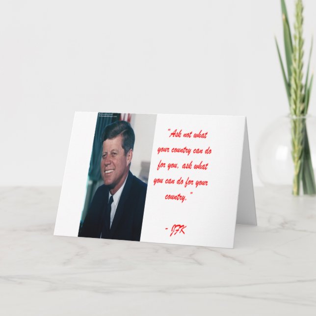 Tarjeta JFK & Cita de No Preguntes (Anverso)