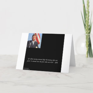 Tarjeta JFK Cita de salvar a ricos y pobres