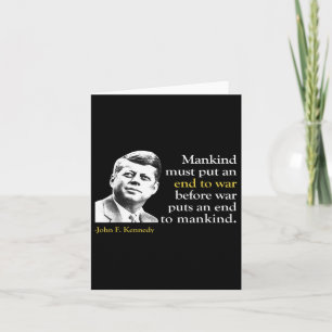 Tarjeta Jfk John F Kennedy Presidente Cita de fin de guerr