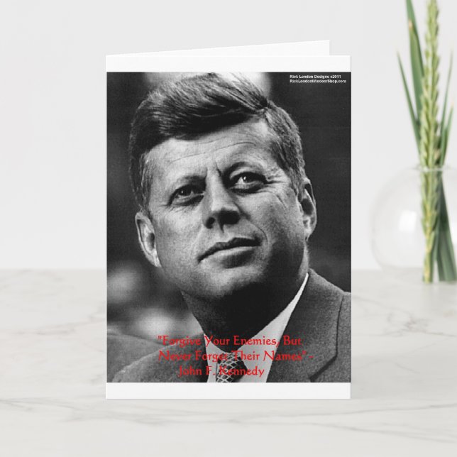 Tarjeta JFK "Perdonen, no olviden" Wisdom Cita Regalos y T (Anverso)