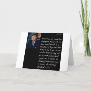 Tarjeta JFK y famosa cita sobre Israel