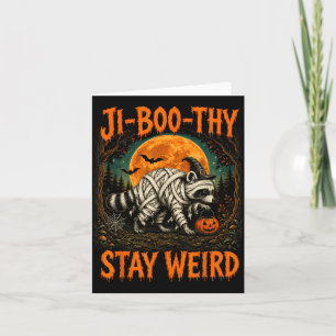 Tarjeta Ji-Boo-Thy Divertido Jimothy Mapache Bruja Hallowe