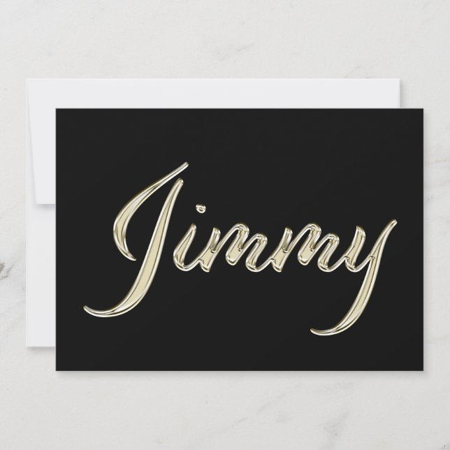 Tarjeta Jimmy Name white gold Handwriting Karte (Anverso)
