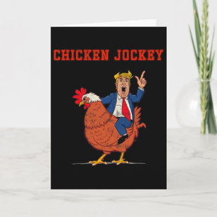 Tarjeta Jinete de Pollo Divertido Meme de Trump
