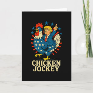 Tarjeta Jinete de Pollo Trump Meme Divertido