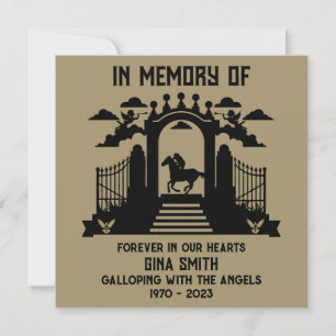 Tarjeta Jinetes a Caballo Funeral En Memoria