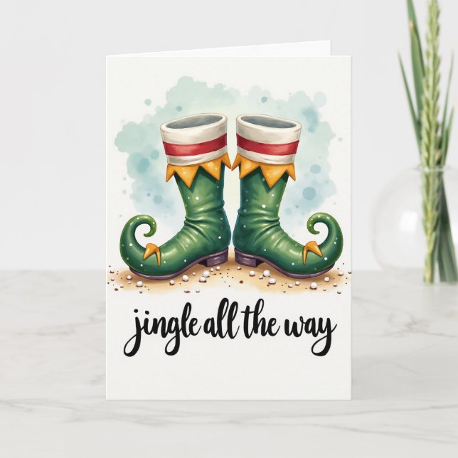 Tarjeta Jingle All The Way Elf Boots Card (Anverso)
