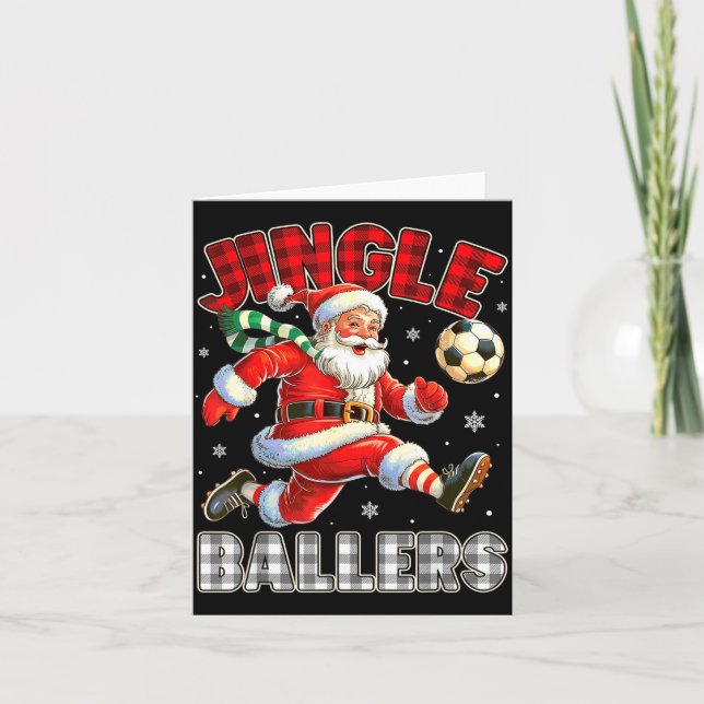 Tarjeta Jingle Ballers Santa Football Christmas Soccer Pla (Anverso)