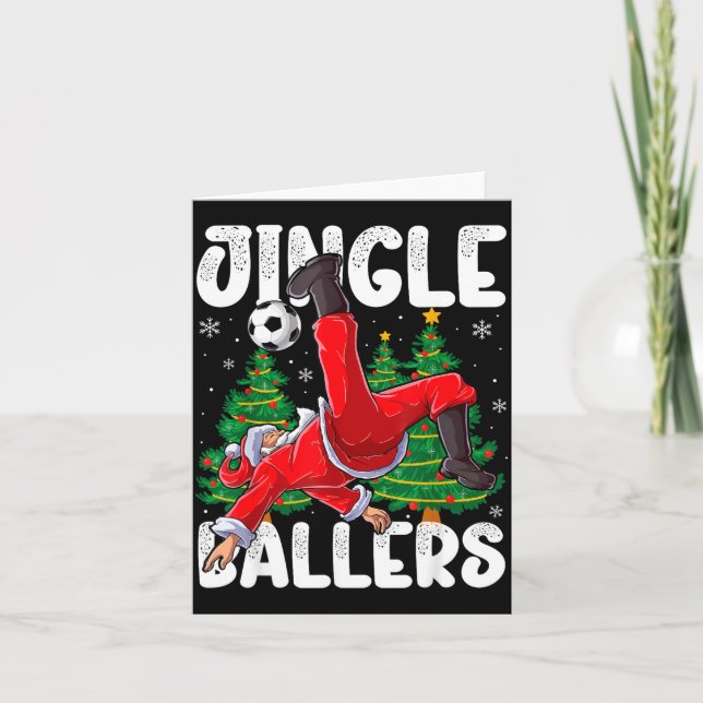 Tarjeta Jingle Ballers Santa Football Christmas Soccer Pla (Anverso)