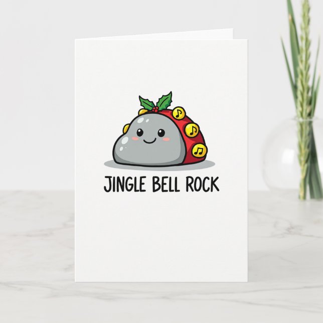 Tarjeta Jingle Bell Rock Pun Funny Navidad Card (Anverso)