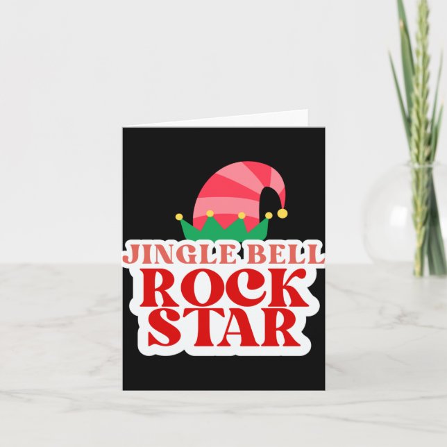 Tarjeta Jingle Bell Rock Star Black Christmas Toddler T Sh (Anverso)