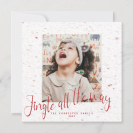 Tarjeta Jingle en todo el camino copo de nieve rojo 2 fest