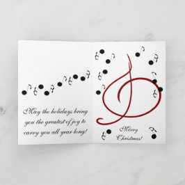 Tarjeta Jingle the Bells of Christmas Happy Musical Notes 