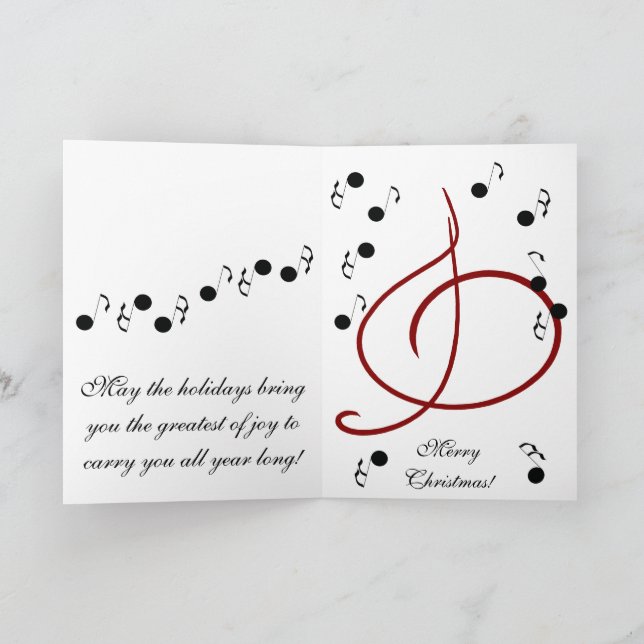 Tarjeta Jingle the Bells of Christmas Happy Musical Notes  (Interior)