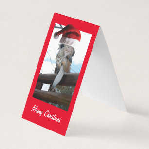 Tarjeta Jirafa con sombrero de Papá Noel