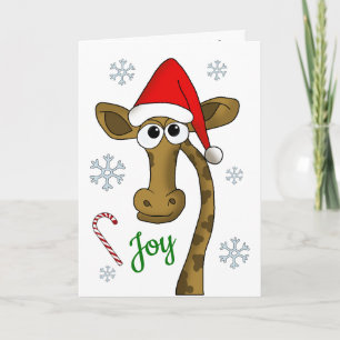 Tarjeta jirafa de Navidad