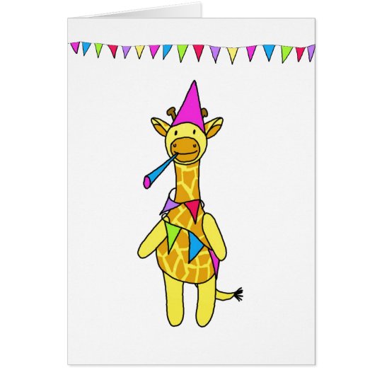 Tarjeta Jirafa del cumpleaños