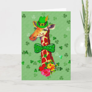 Tarjeta Jirafa del día de St Patrick