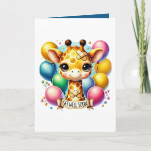 Tarjeta Jirafa linda para desearte una pronta recuperación