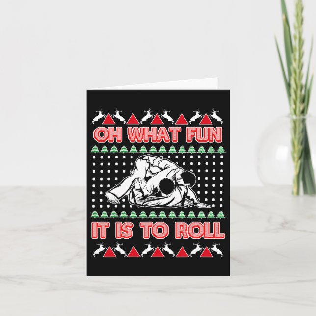 Tarjeta Jiu Jitsu Bjj Navidades feos Sweater Mma Funny Xma (Anverso)