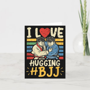 Tarjeta Jiu Jitsu Brasileño BJJ Amor Abrazando Divertido M