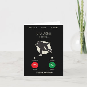 Tarjeta Jiu Jitsu Está Llamando a las Artes Marciales Cool