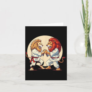 Tarjeta Jiu-Jitsu León Amante Taekwondo Judo Kung Fu
